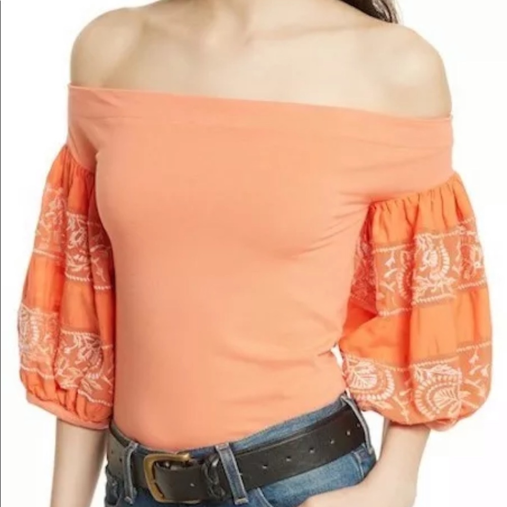 New Free People Rock With IT XS Off-Shoulder Top - Picture 3 of 9